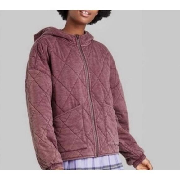 Wild Fable purple quilted oversized jacket size medium - Picture 1 of 10
